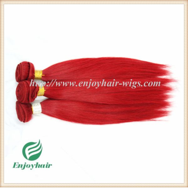 Brazilian 5A virgin remy hair weave ,red color,straight hair extension 10''-26''length