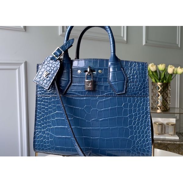 Luxury Cross Body 23cm Crocodile Skin Tote Bag Lock Decoration