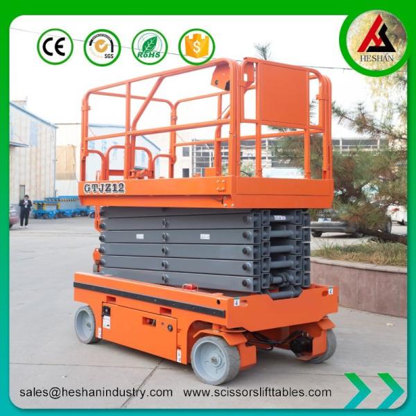 Electric Mobile Scissor Lift Table Hydraulic Lifter Battery Powered 40 Feet