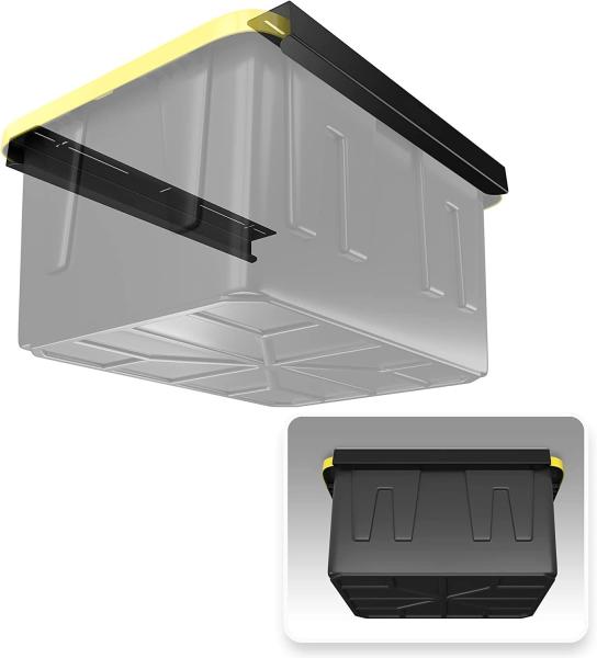 Suporte de aço de tecto para garagem, contentores de armazenamento organizador, prateleiras e trilhos
