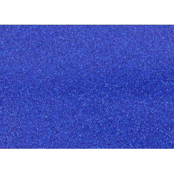 Blue Pvc Glitter Fabric With Cloth Bottom , Special Textile Leather Sparkle Glitter Fabric
