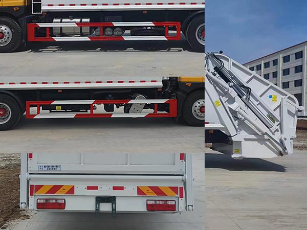 Self-handling compressive bin cleaning vehicle compactor garbage truck