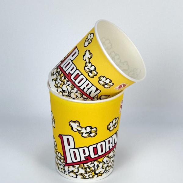 Custom Printed Movie Theater Yellow Gourmet Cardboard Popcorn Buckets