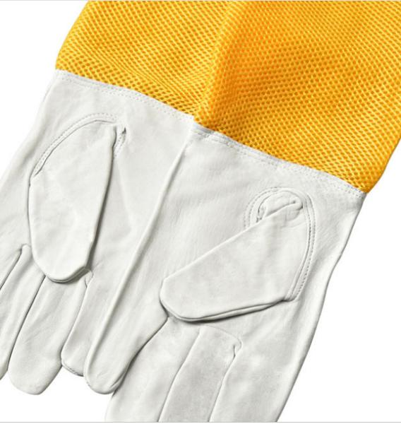 Professional Grade White Sheepskin Gloves for Beekeeping with Ventilated Cuff 470mm to 500mm Length