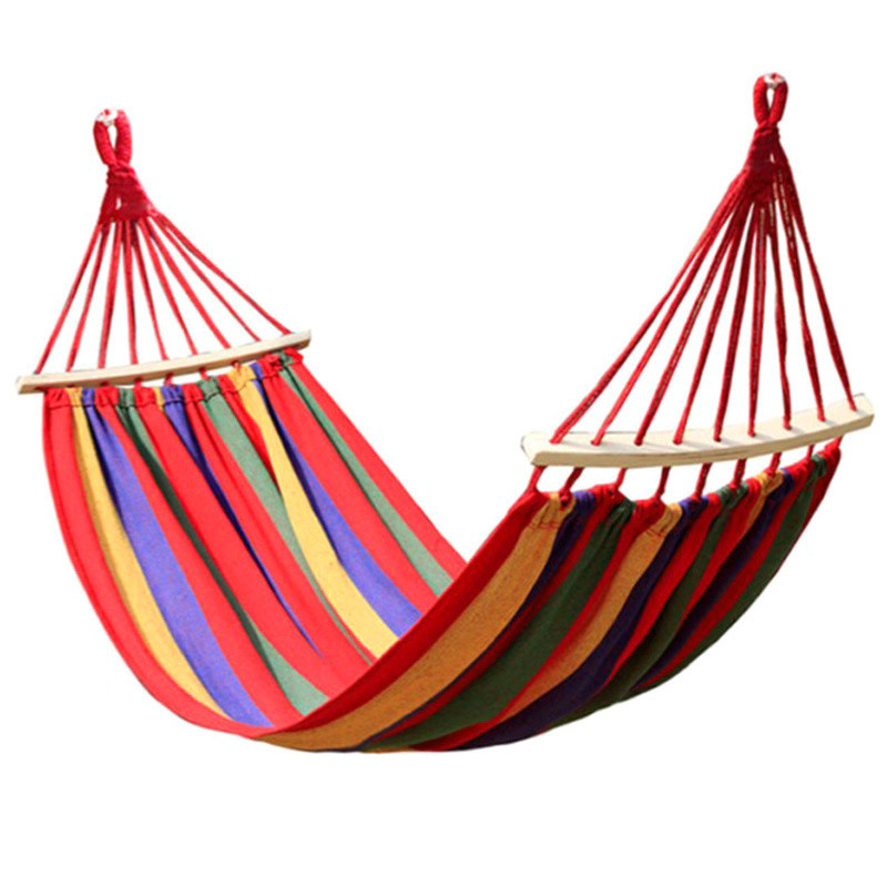 Outdoor Portable Camping Canvas Fabric Hammock Hanging Folding Hammock Swing Thick Easy