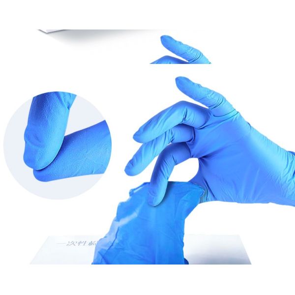 Перчатки нитрила голубого порошка пользы рассмотрения промышленного Multi устранимого свободные