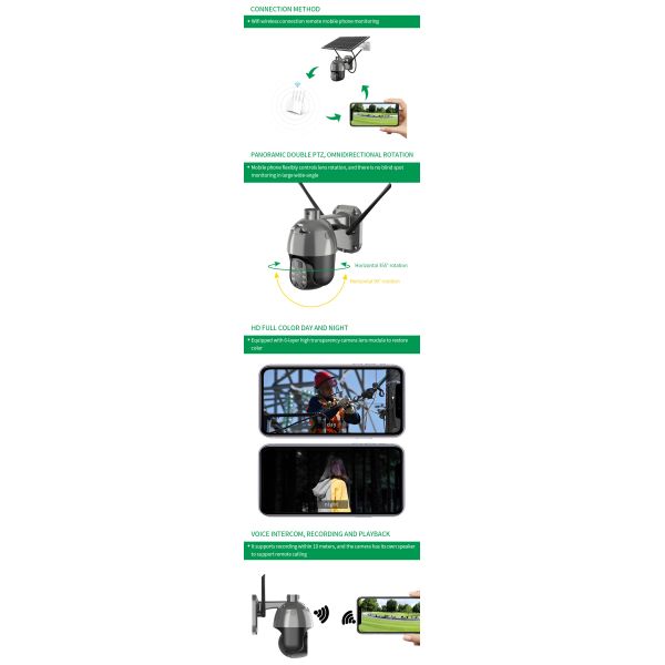 HD 1080P Mini Outdoor PTZ IP Speed Dome Solar Camera Wifi Cctv Camera Wireless Security Surveillance Mini PTZ Camera