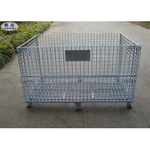 Стальные клетки паллета ячеистой сети, гальванизированный Стакабле паллет аррети