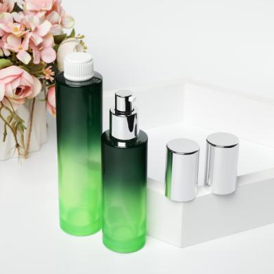 grupo da embalagem da composição das garrafas de vidro da loção do verde de 30ml 60ml