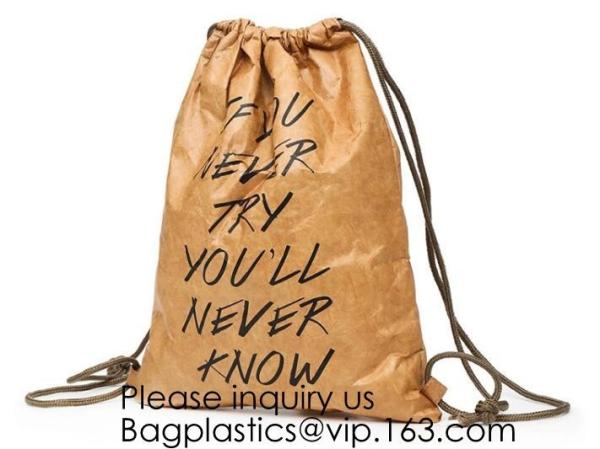 Backpack - Tyvek Bag Paper Bag,Waterproof Tyvek Bag For Gym Or Travel, Inside Zippered Pocket
