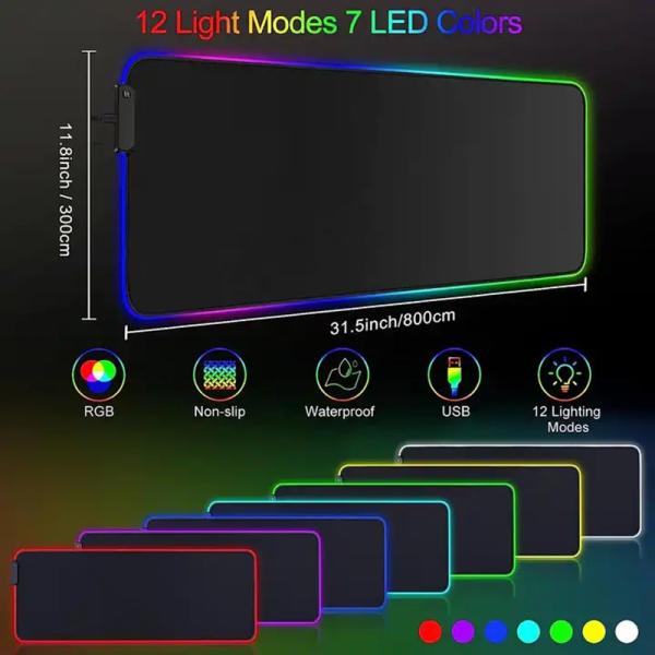 Making Gaming Keyboard Mouse Pad Private Mold Yes LED RGB Non-Slip Extended XXL Mouse Mat