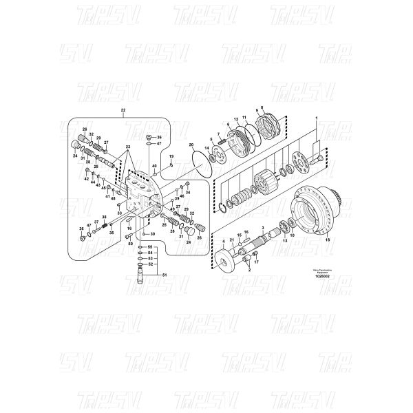 Wear Resistant Heat Treated EC240B Excavator Travel Hydraulic Motor Drive Shaft VOE14621702