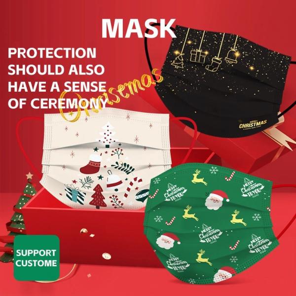 Face Mask, Disposable Mask, Christmas Gifts Christmas Cartoon Maskes Holiday Party Supplies Men And Women Free Sample