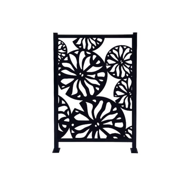 Modern Style Metal Garden Fence Panel Black Aluminium Perforated Fences