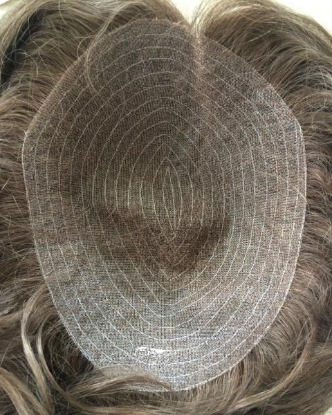 Toupet complet en dentelle personnalisable pour hommes, pouvant être teint pour un aspect naturel
