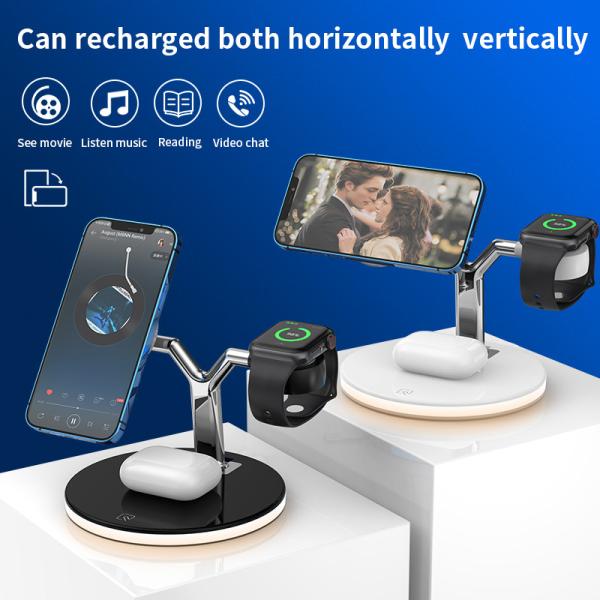 Integrated 15w Wireless Cell Phone Charger Fast 3 In 1 Universal