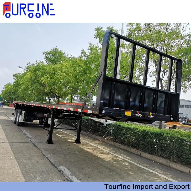 Super Link Flatbed Semi Trailer 3 Axle for 20FT and 40FT Container Transportation