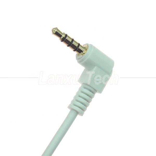 90 Degree Angle Male to Male 3.5mm 3 4 Poles TRS TRRS Mono Microphone Stereo Audio Jack Patch Adapter Cable for Headphone