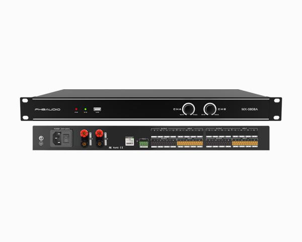 8in 8out Pro Audio DSP Audio Matrix With 2Ch 150W Amplifier