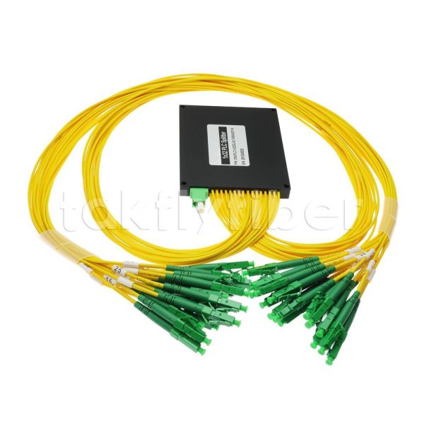 LC Adapter Input Aluminum Alloy Box Packing PLC Splitter 1x32 with LC/APC Connectors for FTTH FTTX