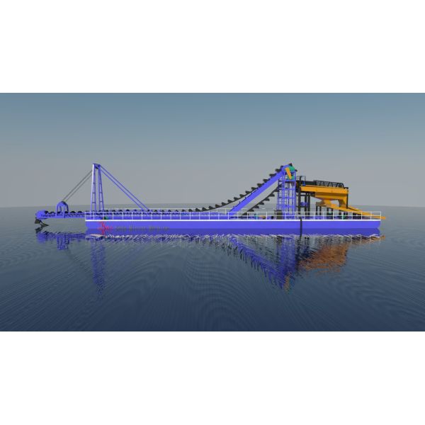 Diesel Powered Bucket Chain Dredger 450m3/h for River Gold Mining