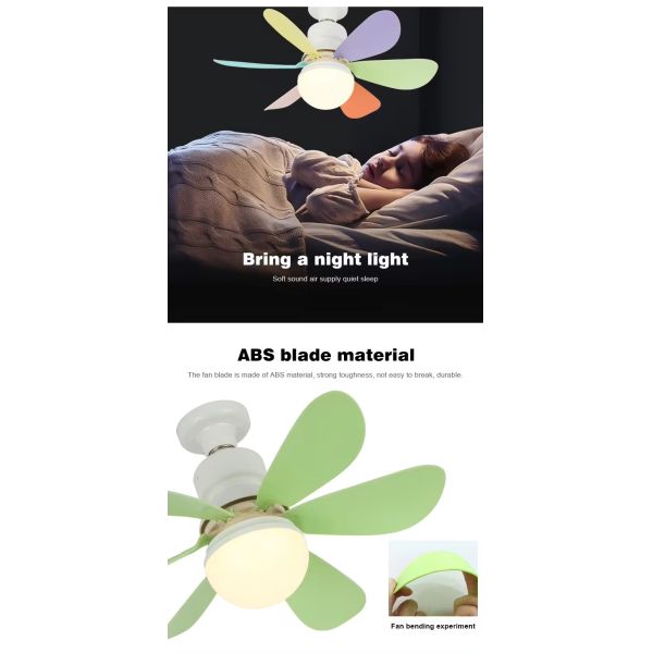 Small Size Flower Fan Light Solar Mini Ceiling Lights With Fan and Support Dimmer Yes