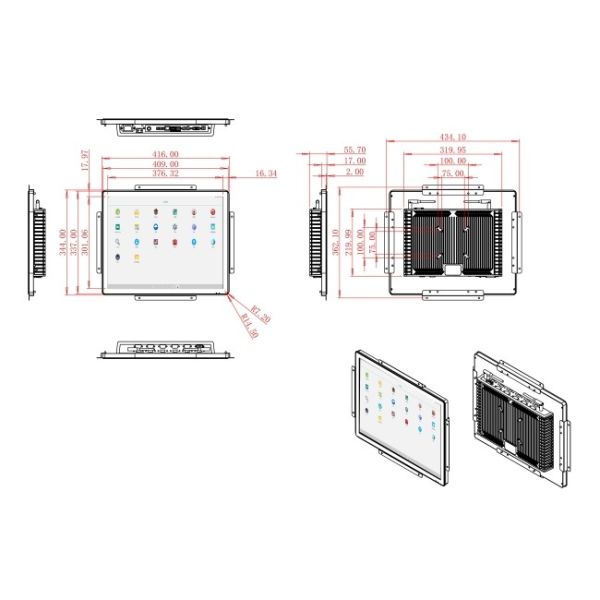 19-Inch Android Touch Screen for Transportation Hubs and Access Control Panels