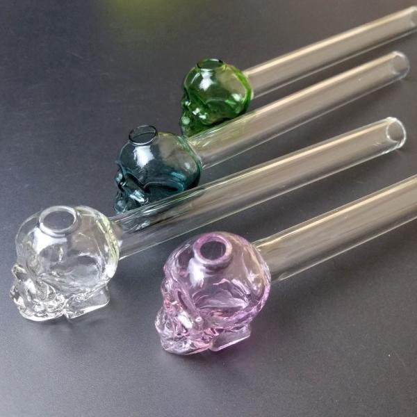 Great Pyrex 5.5''Skull Glass Tobacco Pipe , Borosilicate Glass Water Pipe