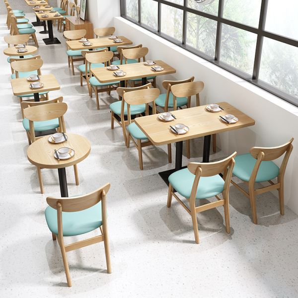 Modern Restaurant Dining Table and Chairs Sets Solid Wood Coffee Crisps Chair Many Options