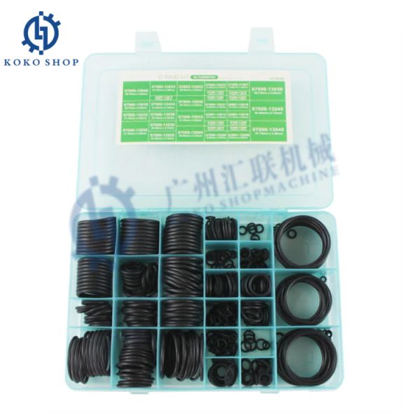 435PCS 386PCS O-Ring Box Rubber Heat Resistant AC Seal Washers Ассортимент Замена экскаватора Komatsu PC200 PC300