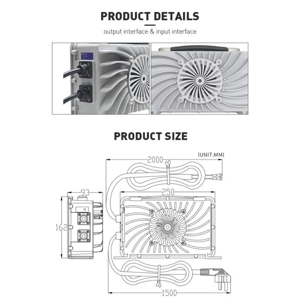 заряжатель свинцовокислотной батареи Lifepo4 12V 24V 36V 48V делает водостойким