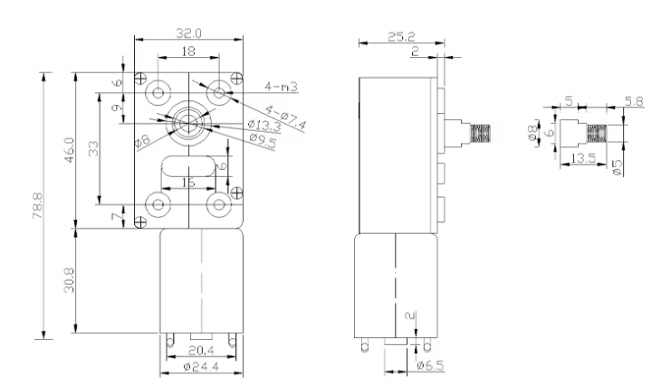 12V DC Worm Gear Motor 4000Rpm 24mm Mini 370 Range Hood Motor