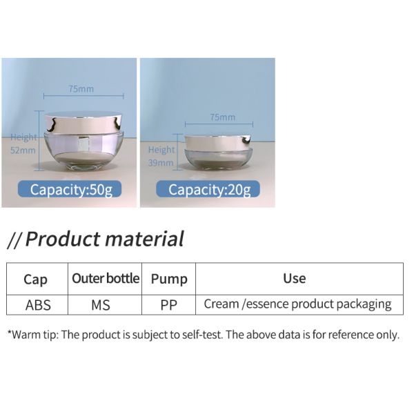 Replaceable Acrylic Bottles 30ml 100ml Silver Plastic Lotion Pump Bottle