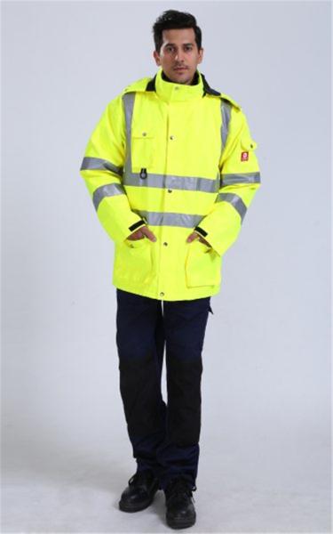 300D Oxford olá! Vis Trench Coat, revestimento 100% da chuva da classe 3 do poliéster