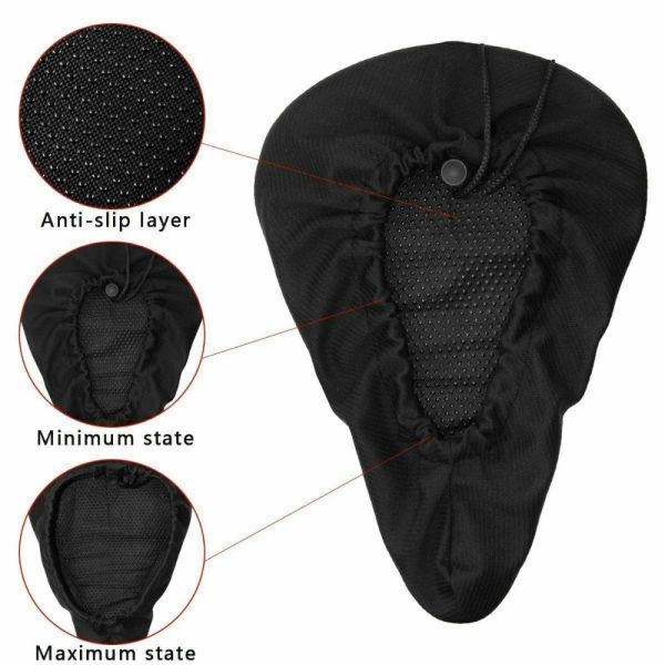 Breathable Silicone Bicycle Saddle Seat Soft Gel Pad Cushion Cover for Mountain Bike