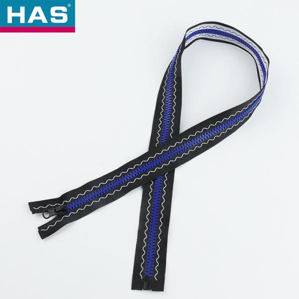 Self-Locking Resin Zipper With Wavy Pattern And Special Running Rubber Teeth For Easy On Garments Or Bags In Various Colors