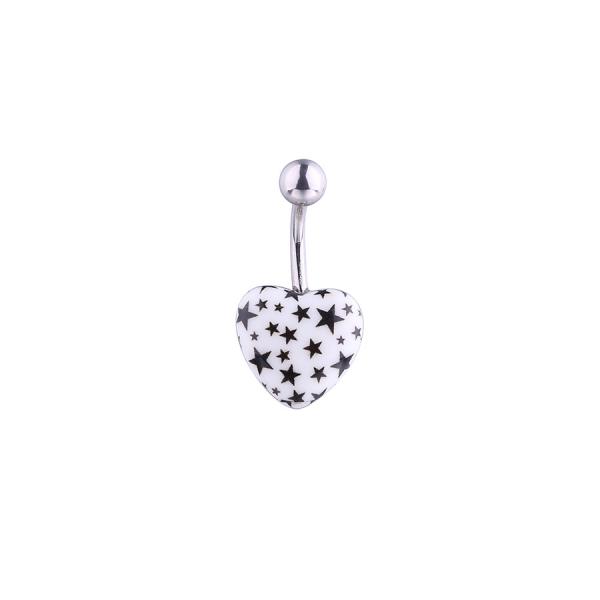 New arrival heart shape belly ring piercing jewelry 14G surgical steel navel belly ring