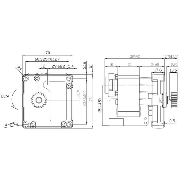 Vending Machine AC Gear Motor 50W 4.4A 24V Ac Shaded Pole Motor GMF7570