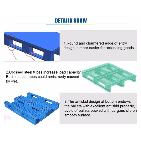 Plataforma plástica reforzada de acero de Warehouse