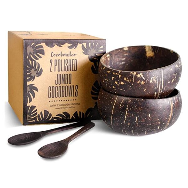 Eco-Friendly Coconut Bowl and Spoon Set with Personalized Logo Durable Dinnerware Type