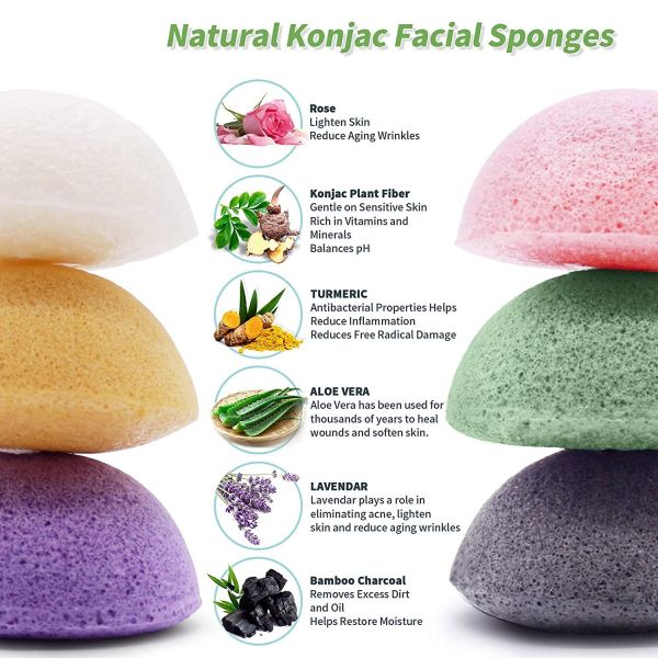 Кожа очищая Konjac Exfoliating губку Biodegradable 100% естественное