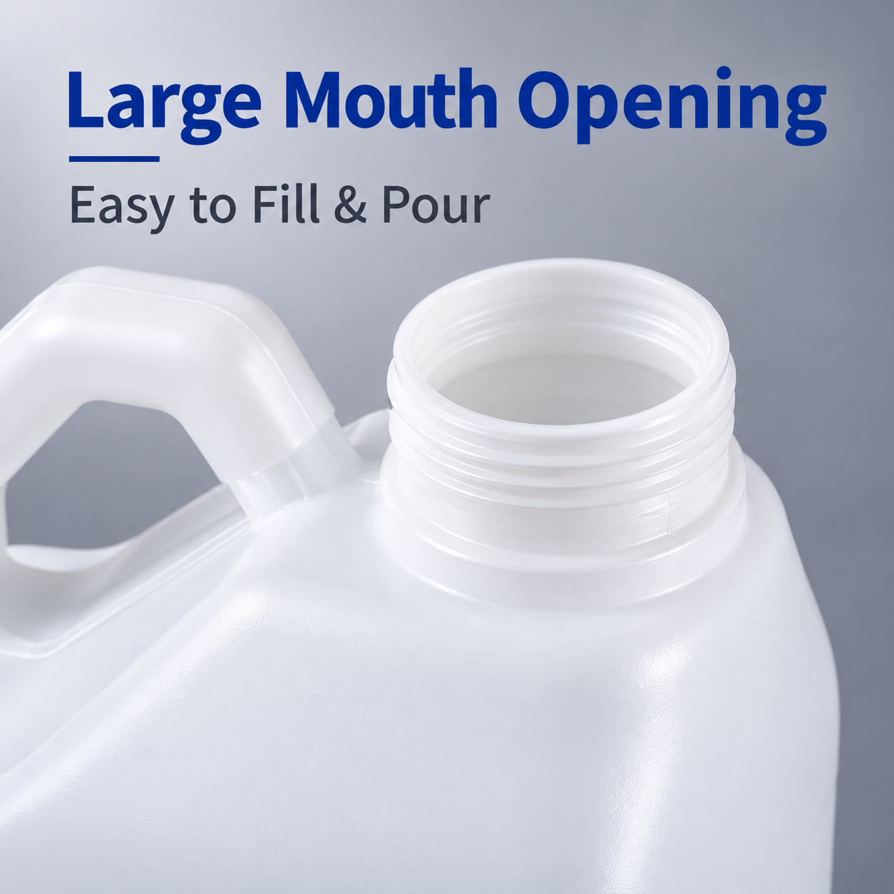 5L HDPE Plastic Jerry Can for Liquid  Packaging White Translucent Plastic F-Style Jug with Handle