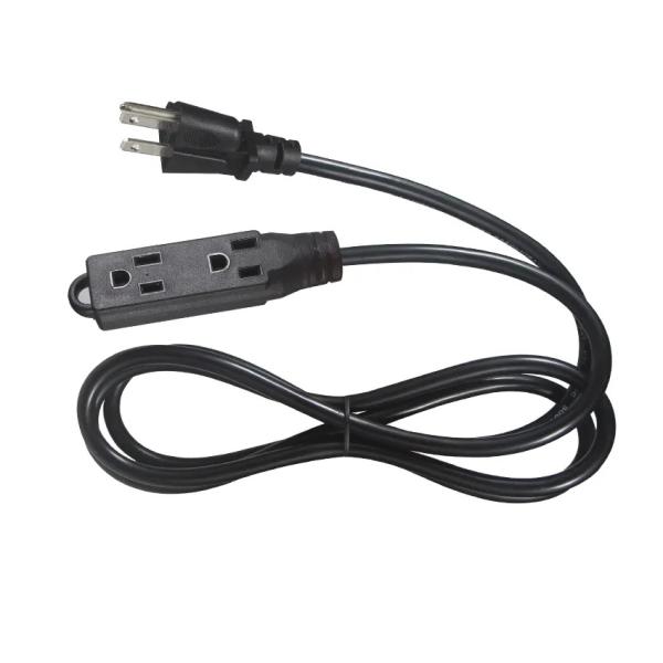 NEMA 5-15P to Single Receptacle Power Extension Cord - 3 Prong AC Plug to 1 Outlet Cable for Home, Office, Workshop, 125V 13A