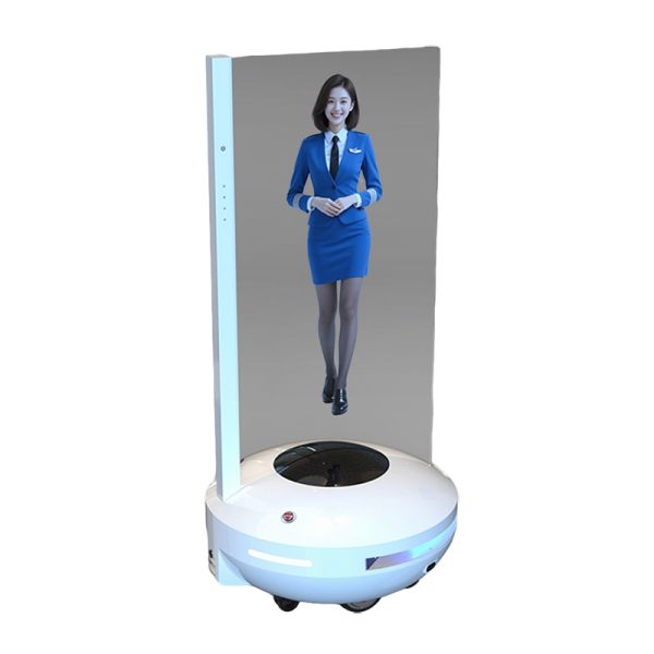 55 Inch Transparent OLED Display Mobile Reception Robot for Smart Hospitality & Intelligent Service