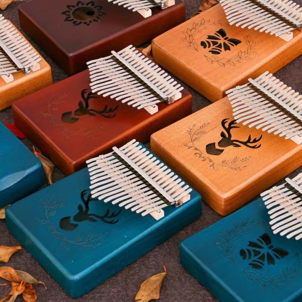 17-KEY Kalimba Wooden Thumb Piano for Kids and Adults Beginners Portable Music Box Customizable Logo Gift