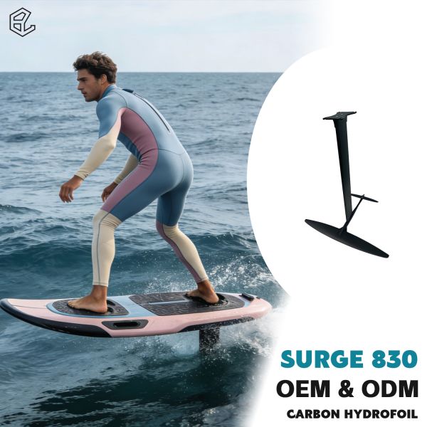 SURGE 830 Carbon Hydrofoil Set with 728 cm² Front Wing Area for Intermediate to Advanced Surf Foil Riding