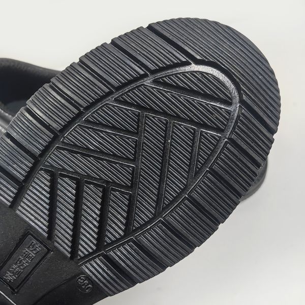 Anti Smashing PU Safety Shoes Rubber Sole Black Safety Shoes For Construction