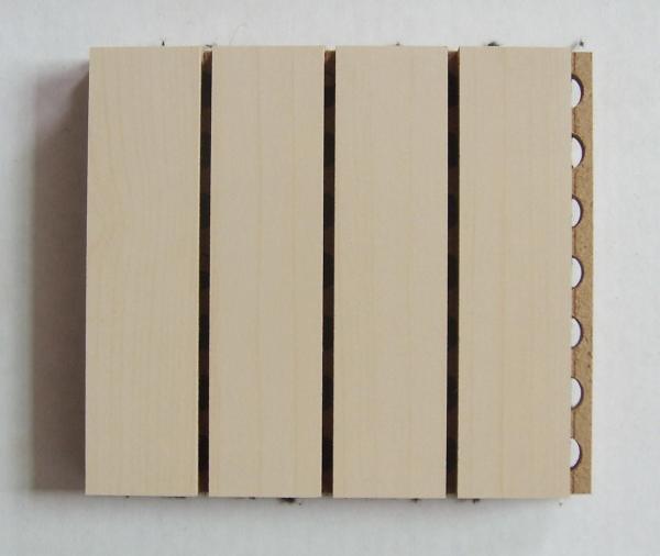 197*2400*15-18mm Decorative Wooden Acoustic Wall Board Veneer Finish Perforated Design