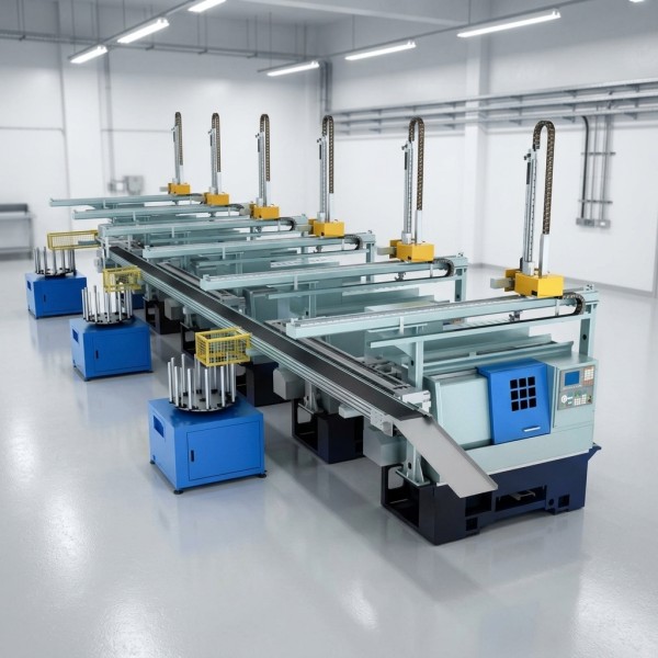 High Efficiency & Precision Multi-equipment CNC Lathe Automatic Loading Unloading Intelligent Automated Production Line