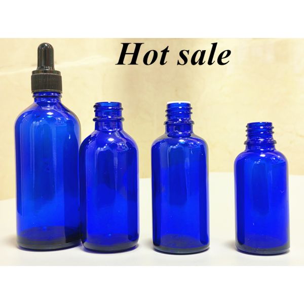 20ml 30ml Essential Oil serum skincare cosmetic package bottle Cobal Blue Glass Dropper Bottle with Dropper